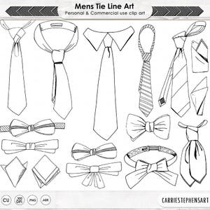 ClipArt per la Festa del papà, cravatta da uomo, illustrazioni digitali per papà, nonno, zio, grafica digitale a download istantaneo