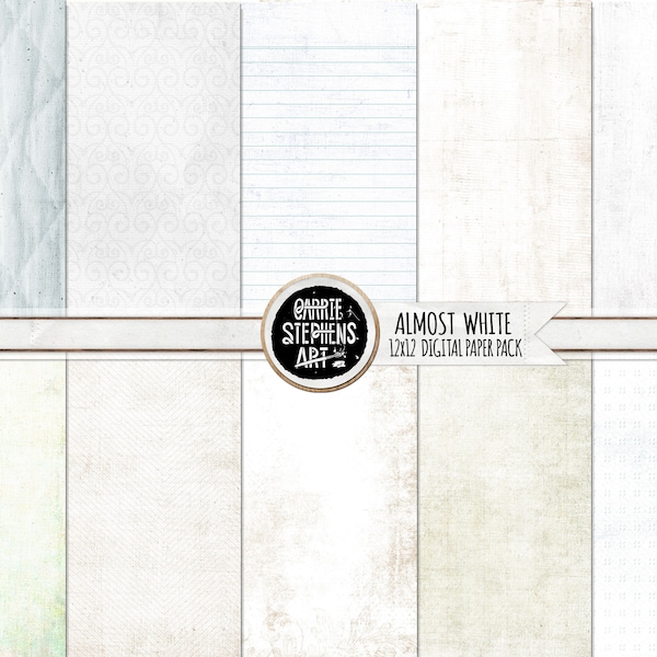 Basic White Digital Papers, Off White Lightly Textured Background Paper, Digital Essential White Backdrop, Social Media Images, Invitations