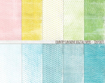 Polka-Dot Digital Scrapbook Backgrounds, Vintage Shabby Chic, Baby Pastel Printable Paper with Cute Tiny Dots and Soft Texture