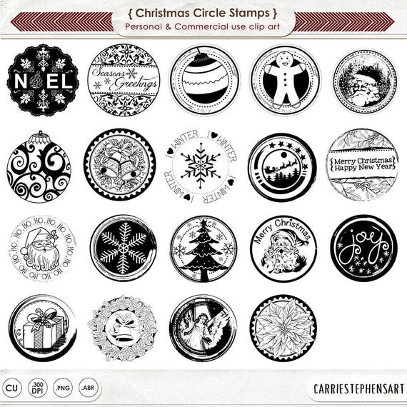 Christmas Circle Stamps 1 Inch Png Bottlecap Images 2 3 8