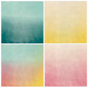 Ombre Digital Paper, Pastel Gradient Printable Background Paper, Pastel Pink and Teal, Create Baby Shower Printables, Instant Digital image 3