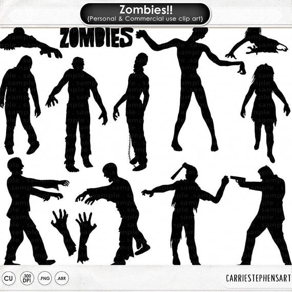 Zombie Silhouettes Clip Art