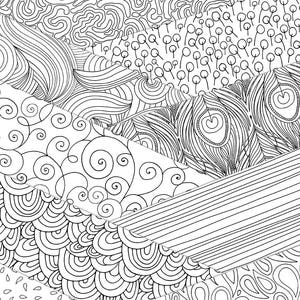 Black and White Pattern Digital Paper, Hand Drawn Line Illustrations, Mermaid Scale Pattern Background, Coloring Scrapbook Paper image 3