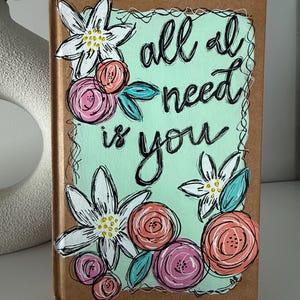 Diario floral pintado a mano: Recuerdo de las Escrituras, Cuaderno en blanco A5
