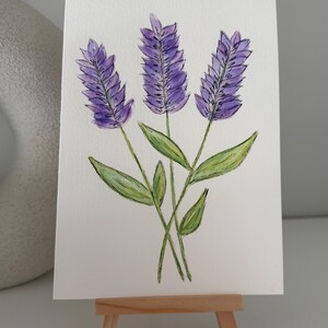 Cartão pintado à mão em aquarela | Para todas as ocasiões | Lavanda | Agradecimento ao professor