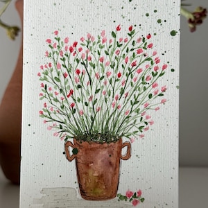Cartão pintado à mão em aquarela | Flores da primavera | Cartões para todas as ocasiões | Cartões de agradecimento | Pensando em você | Agradecimento ao professor