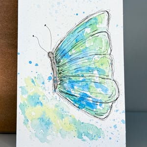 Cartão pintado à mão em aquarela | Renovação espiritual | Em branco por dentro | Para todas as ocasiões | Agradecimento ao professor