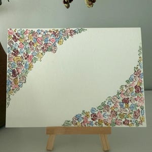Aquarell handgemalte Karte|Aller Anlass|Leer|Leer|Abstrakte Vintage Pastell Blumen|Lehrer Wertschätzung