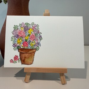 Cartão pintado à mão em aquarela | Flores da primavera | Cartões para todas as ocasiões | Cartões de agradecimento | Pensando em você | Agradecimento ao professor