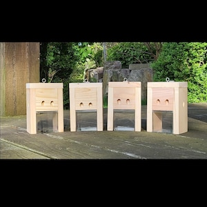 Modern-Style Upcycled Carpenter Bee Traps - Set of 4