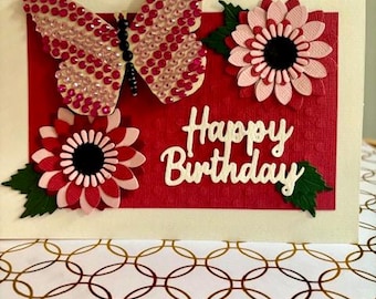 SHEGZHUC Lot De 6 Cartes De Vœux En Diamant - Motif Papillon