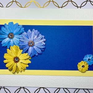 Handgemaakte bloemenwenskaart, op de natuur geïnspireerde kaart, ambachtelijke ontwerpkaart, kaart voor elke gelegenheid, blanco bloemenkaart, wenskaart blauwe bloemen