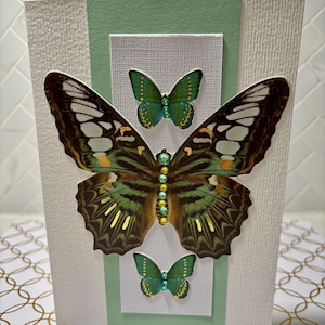 Carte papillon 3D unique faite main, carte d'anniversaire, carte de remerciement, cartes de voeux tout usage, carte de voeux faite main, parfaite pour toutes les occasions