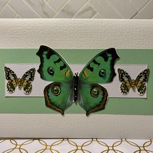 Blanko-Grußkarte mit 3D-Schmetterling, 3D-Schmetterling, Handgemachte Geburtstagskarte, Handgemachte 3D-Schmetterling-Karte, Handgemachte Geburtstagskarte