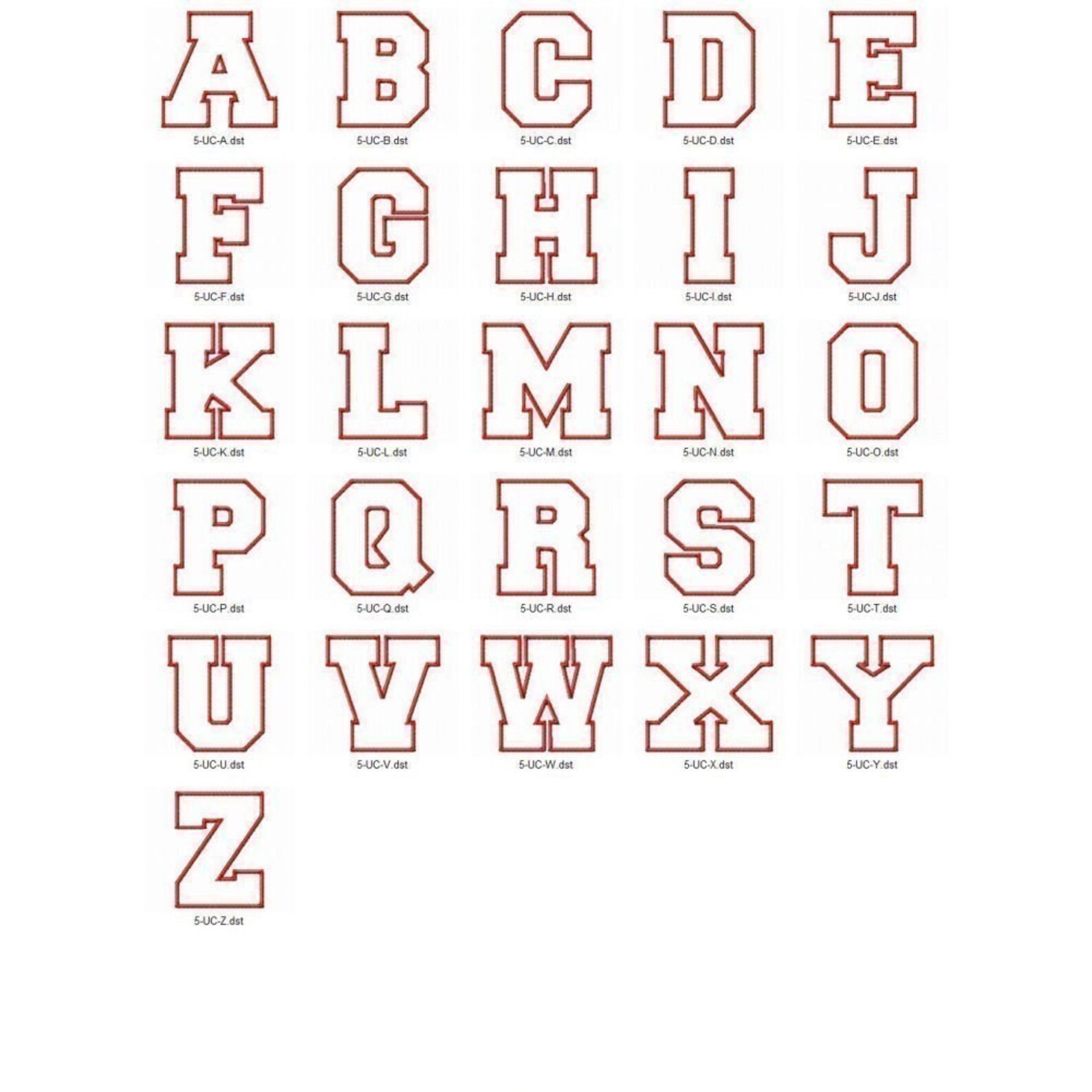 Instant Download Athletic Block Alphabet Embroidery Machine | Etsy