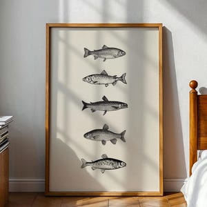 Vintage Fisch Print: Küsten Küche Wandkunst (Digitaler Download)
