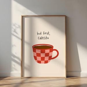 But First Cafecito Print, Spanish coffee print, Coffee digital wall art, Spanish kitchen digital wall art, Coffee lover gift