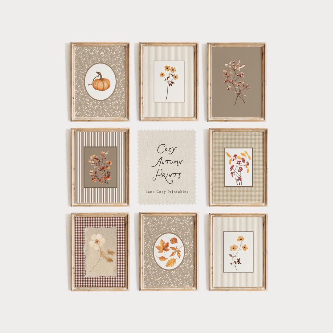 Fall Botanical Prints Set, Autumn Gallery Wall Art (digital Download ...