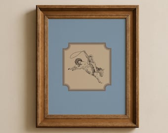 Vintage Cowboy Rodeo Print, Southwest Wall Art (Digital Download)