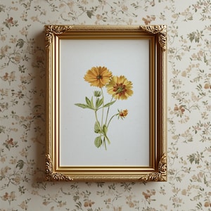 Vintage floral print, Antique flower printable wall art, Vintage cottagecore wall art, Printable antique wall art, Digital vintage artwork