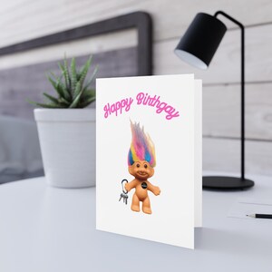 Cartão de aniversário de troll lésbica, cartão de felicitações de amor LGBTQ+ engraçado, cartão de aniversário lésbico, cartão de aniversário exclusivo para namorada, cartão de orgulho LGBT