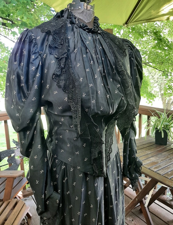 Antique 1800s Half Mourning Dress Edwardian Victorian French Silk Satin Ornate Lace Trim Victorian Bodice and Skirt. Excellent Condition - Etsy Antique 1800s Half Mourning Dress Edwardian Victorian French Silk Satin Ornate Lace Trim Victorian Bodice and Skirt. Excellent Condition - Etsy