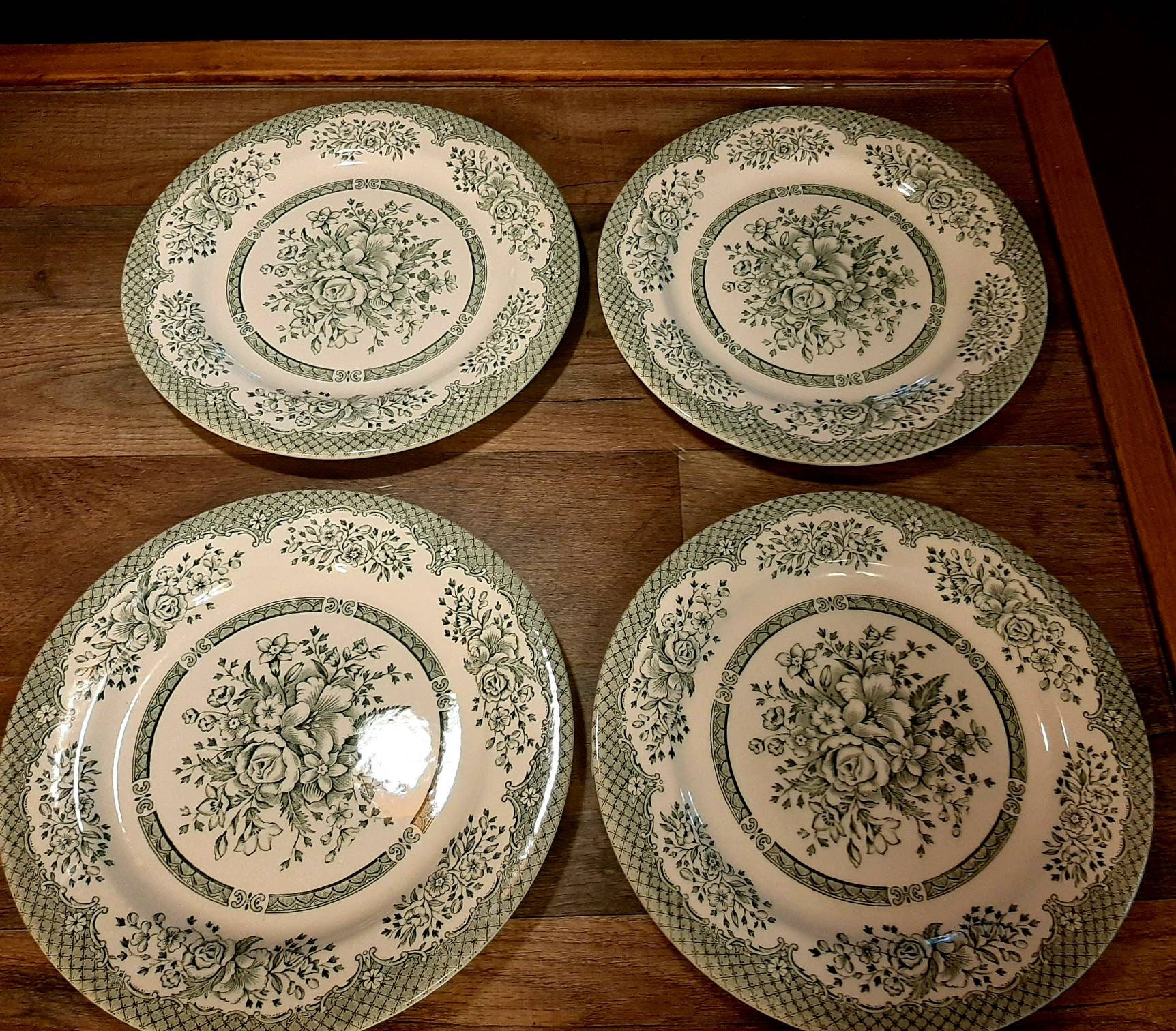 4 Vintage Dinner Plates Made in England Genuine Hand Etsy