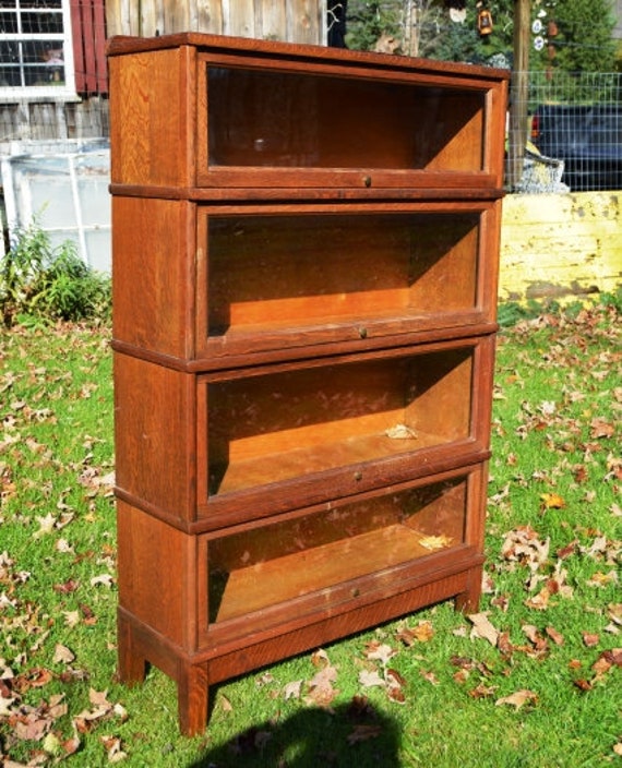Pick Up Only Antique Barrister Bookcase 4 Section Stackable Etsy