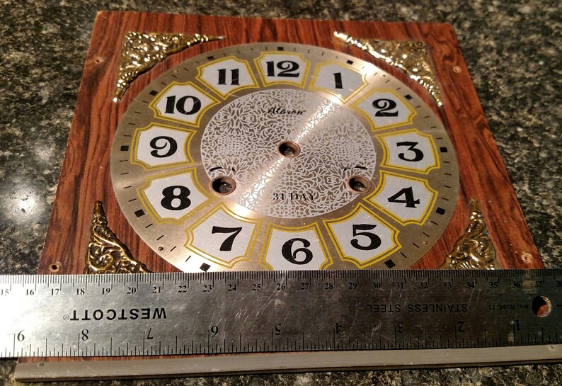 Ornate vintage alaron 31 day clock face dial clockworks parts etsy