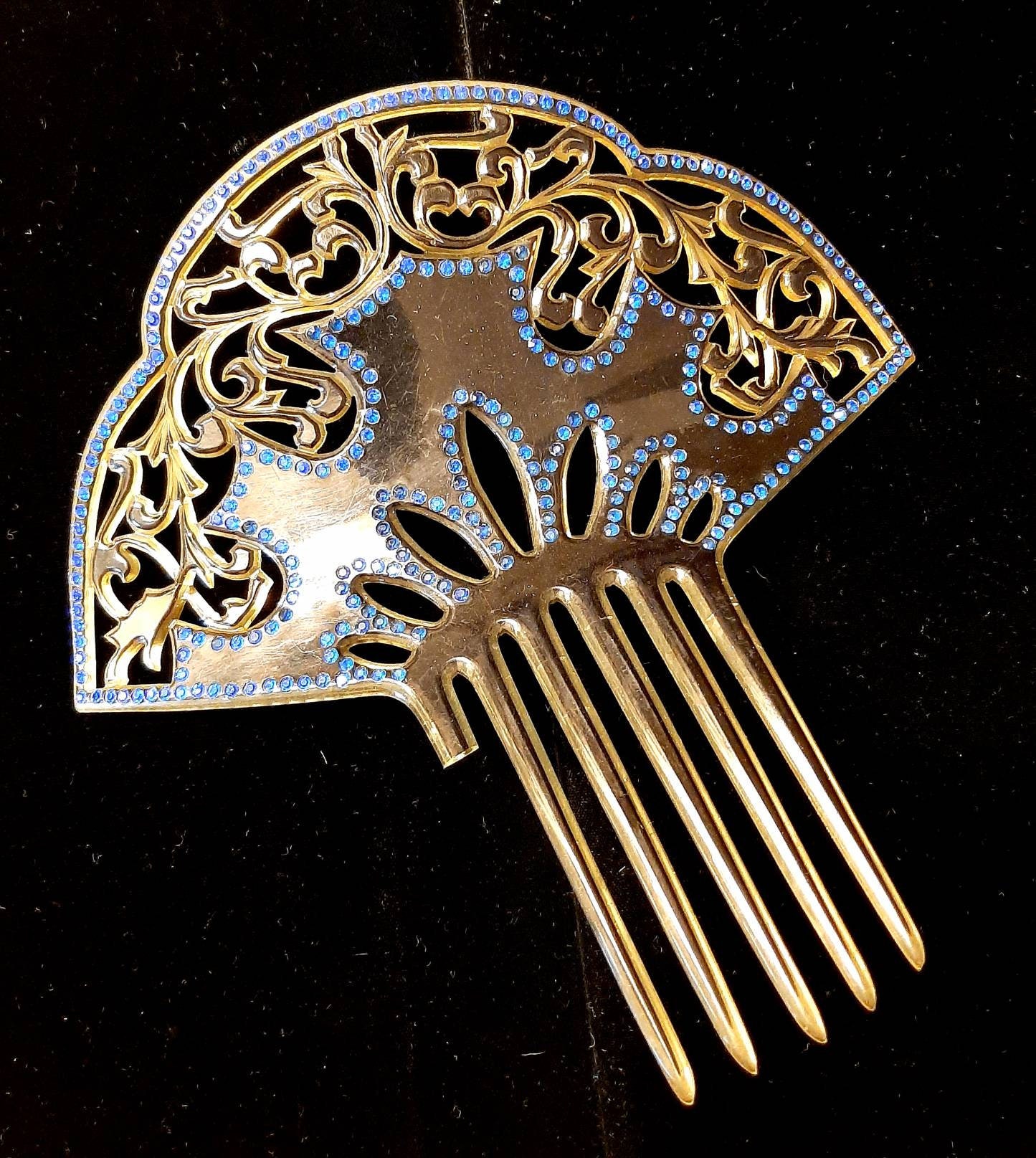 Antique Spanish Hair Comb Vintage Mantilla Fan Comb Etsy