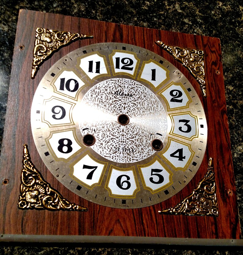 Ornate vintage alaron 31 day clock face dial clockworks parts etsy