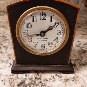 Antique Seth Thomas Clock by LEWIS Formerly Tiffany & Co USA Wind up Clock Working Condition Art Deco