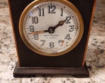 Antique Seth Thomas Clock by LEWIS Formerly Tiffany & Co USA Wind up Clock Working Condition Art Deco