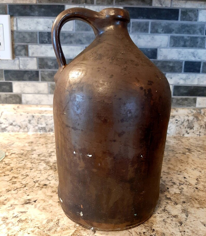 ANTIQUE Little Brown Jug Salt Glaze Stoneware Brown Jug Etsy