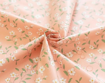 Waterproof Fabric | “The Spring” Pink Floral Print 100% Cotton with TPU Lamination, 110cm (43”) Wide, Made in Korea by the Yard (TPU-993553)