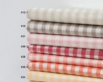 Waterproof Check Fabric | Melange Washed Cotton with Non-Toxic TPU Lamination, 153cm (60") Wide, Made in Korea by the Yard (990330)