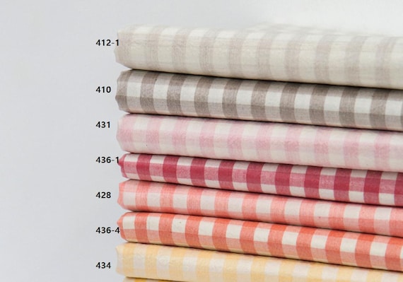 Waterproof Check Fabric | Melange Washed Cotton with Non-Toxic TPU Lamination, 153cm (60") Wide, Made in Korea by the Yard (990330)