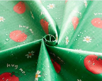 Waterproof Fabric | “Hug Me” Floral & Fruit Print 100% Cotton with TPU Lamination, 110cm (43”) Wide, Made in Korea by the Yard (TPU-999444)