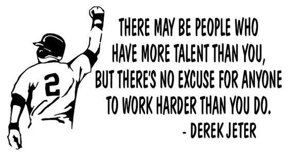 Derek Jeter quote Talent Vinyl Wall Decal/Words/Sticker | Etsy