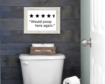 Volvería a hacer caca aquí archivo de descarga digital para un producto digital de decoración de baño de arte de pared divertido de marco 8x10 o más grande