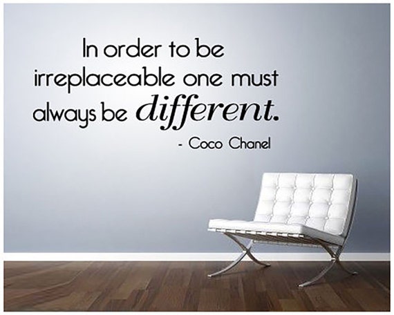 Coco Chanel Quote Irreplaceable Vinyl Wall Decal/words/sticker 