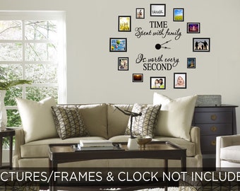 Time Spent With Family Wall Art Decal Quote Words Lettering Decor Sticker Design