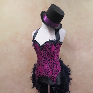 Cabaret Burlesque Ring Leader Costume Drag Queen Masquerade Party Showgirl Top Hat Costume Plus Sized