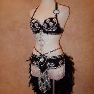 Festival Vegas Showgirl Sequin Feather Costume Dress Small/Medium