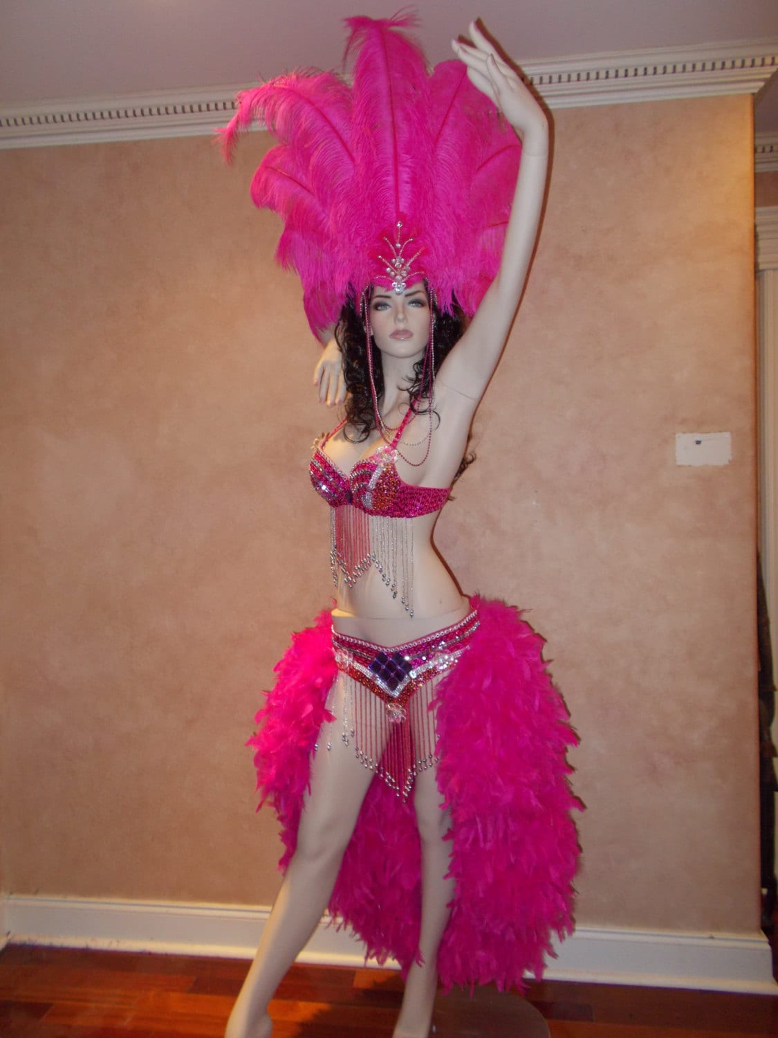 Angelic Vegas shwgirl, burlesque, rave bedazzled bra and tutu