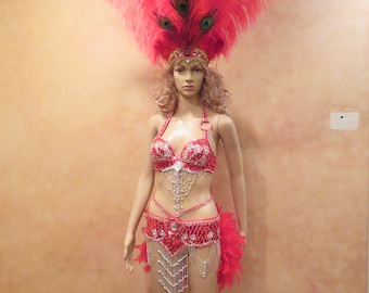 Trinidad en Tobago Samba Carnaval Parade Strass Verenkostuum met/zonder Hoofddeksel