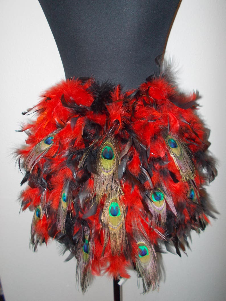 Black Feather Bustle Burlesque Carnival dancer All Colours Costume Bustle Belt
