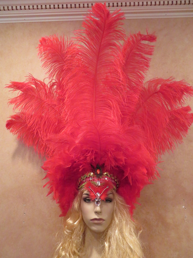 mardi gras feather headpiece