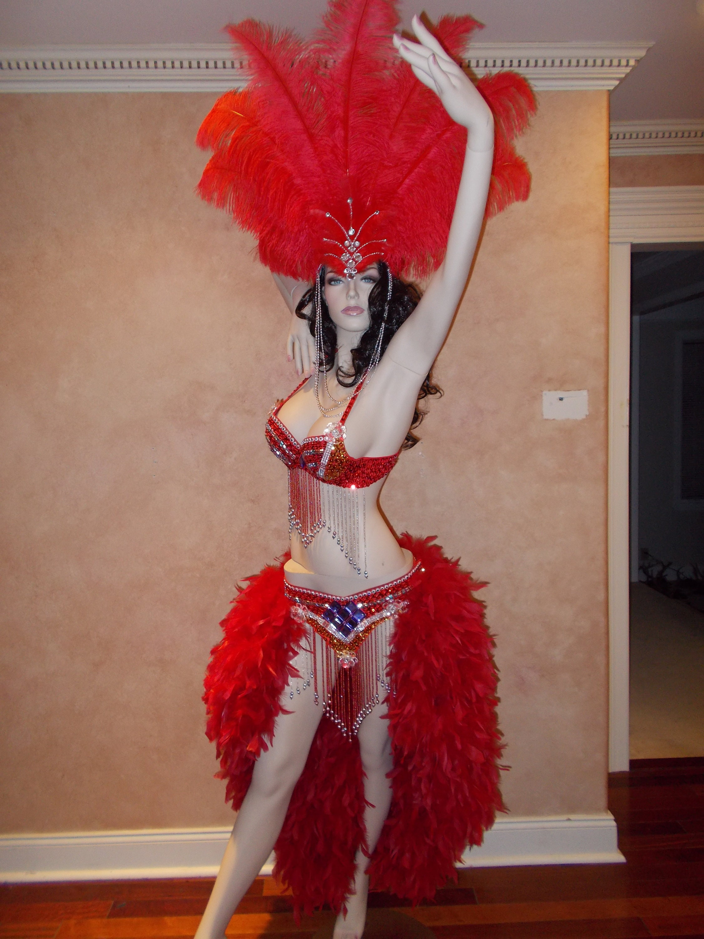 Angelic Vegas shwgirl, burlesque, rave bedazzled bra and tutu