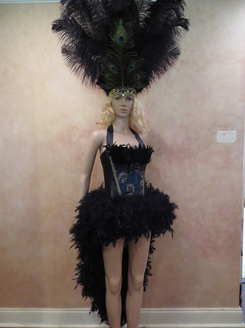 peacock corset dress